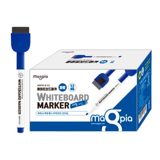 Pincel marcador p/ quadro branco - Azul - Caixa com 12